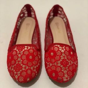 Red Lacey Flats
